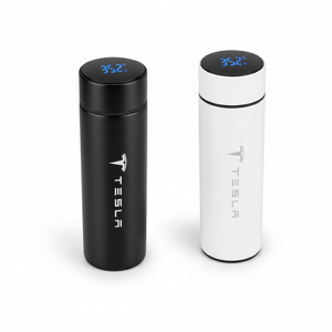 ترمس ذكي ستانلس ستيل 500 مل بشعار tesla للسيارة والقهوة والماء